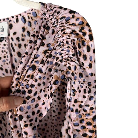 Cabi Seaside Cheetah Print Blouse Women's Medium - Picture 5 of 8